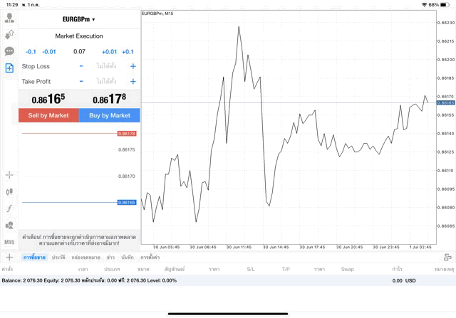 EURGBP 0.07 lot แอพ MT4 exness